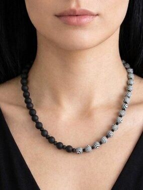 Black Malachite and Agate Necklace